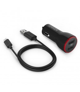 شاحن سيارة انكر سريع 3.0 + سلك ميكرو 90سم اسود